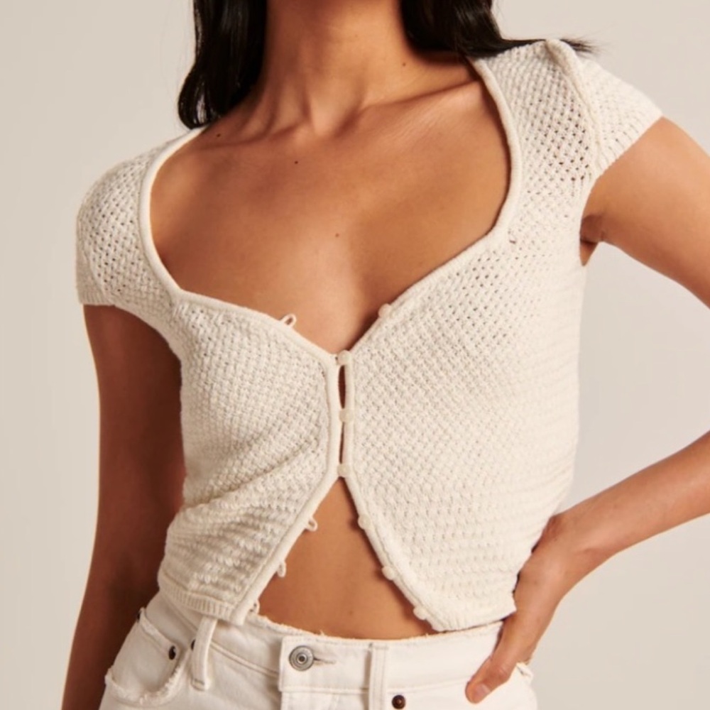 Abercrombie crochet button top